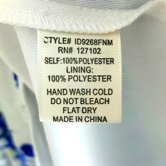 Willa Sundress swing floral print fully lined white blue yellow size M - Picture 8 of 8